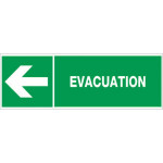 Panneau évacuation à gauche