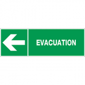 Panneau évacuation à gauche