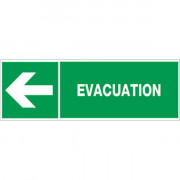 Panneau évacuation à gauche