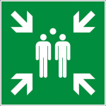 Panneau point de rassemblement après évacuation