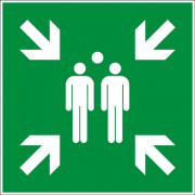 Panneau point de rassemblement après évacuation