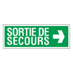 Panneau sortie de secours à droite