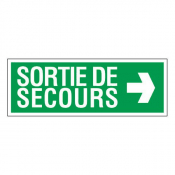 Panneau sortie de secours à droite