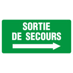 Panneau sortie de secours à droite