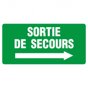 Panneau sortie de secours à droite