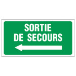 Panneau sortie de secours à gauche