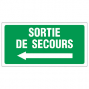 Panneau sortie de secours à gauche