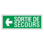Panneau sortie de secours à gauche