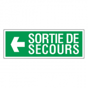 Panneau sortie de secours à gauche