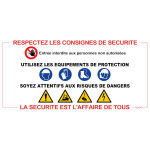 Panneau respectez les consignes de sécurité (Rectangle)