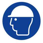 Panneau casque de protection obligatoire