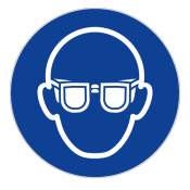 Panneau lunettes de protection obligatoire