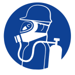Panneau obligation de porter un casque et un appareil respiratoire