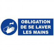 Panneau obligation de se laver les mains