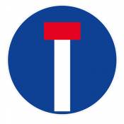 Panneau parcours voie sans issue
