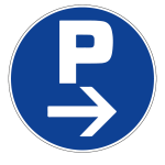 Panneau parking flèche droite