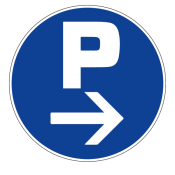 Panneau parking flèche droite