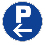 Panneau parking flèche gauche