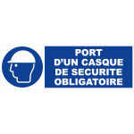 Panneau port d'un casque de sécurité obligatoire