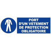Panneau port d'un vêtement de protection obligatoire
