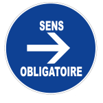 Panneau sens obligatoire à droite