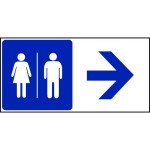 Panneau toilettes flèche droite