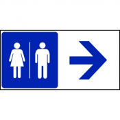 Panneau toilettes flèche droite