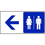 Panneau toilettes flèche gauche
