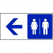 Panneau toilettes flèche gauche