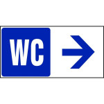 Panneau WC flèche droite
