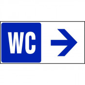 Panneau WC flèche droite