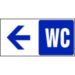 Panneau WC flèche gauche