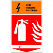 Panneau eXtincteur feu d'origine électrique