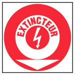 Panneau extincteur pour feu d'origine électrique