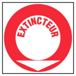 Panneau extincteur texte + flèche directionnelle