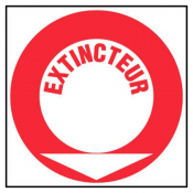 Panneau extincteur texte + flèche directionnelle