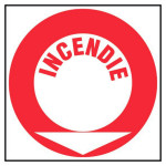 Panneau incendie + flèche directionnelle