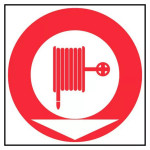 Panneau lance d'incendie + flèche directionnelle