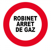 Panneau robinet arrêt de gaz