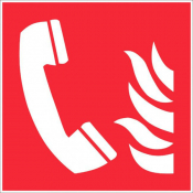 Panneau téléphone à utiliser en cas d'incendie