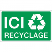 Panneau ici recyclage