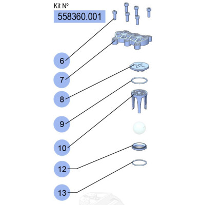 PDR – Kit de sièges de vanne – DF100 – Viton, Inox, Polypropylène – Samoa