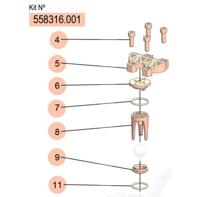 PDR – Kit de sièges de vanne – DF30 / DF50 – Inox – Samoa