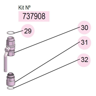 PDR – Kit raccord tournant + vanne à bille – Samoa