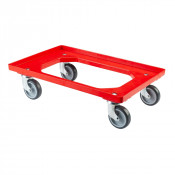 Plateau Roulant Plastique Rouge - 612x417mm - 250kg