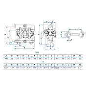 Pompe membrane 1" – série Pivot – PP conducteur – membranes multiples – fileté latéral – Samoa