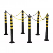 Potelet de Délimitation Set – Balisage Sécurité – Kit Mobile Jaune/Noir Haute Visibilité