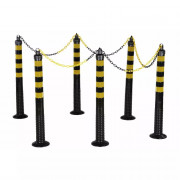 Potelet de Délimitation Set – Balisage Sécurité – Kit Mobile Jaune/Noir Haute Visibilité