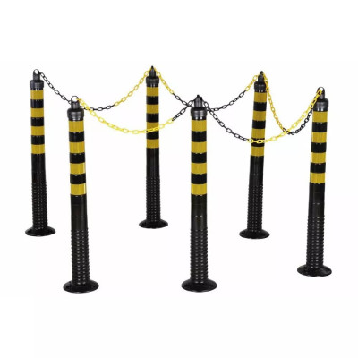 Potelet de Délimitation Set – Balisage Sécurité – Kit Mobile Jaune/Noir Haute Visibilité