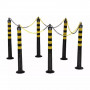 Potelet de Délimitation Set – Balisage Sécurité – Kit Mobile Jaune/Noir Haute Visibilité